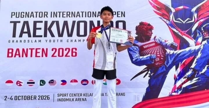 Usia 13 Tahun, Ridwan Bawa Pulang Emas Taekwondo Internasional untuk Purwakarta