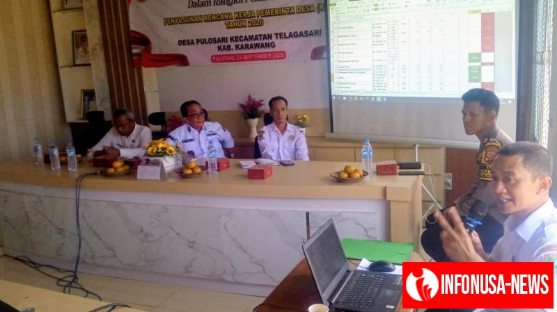 Bhabinkamtibmas Polsek Telagasari Dampingi Kegiatan Musrenbang Desa Binaan