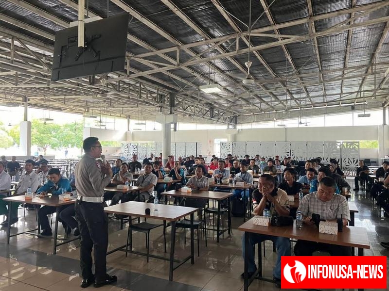 Unit Kamsel Satlantas Polres Karawang Gelar Sosialisasi Safety Riding Kepada Karyawan di Kawasan KIIC