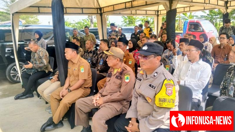 Bhabinkamtibmas Desa Segaran Melaksanakan Monitoring Peresmian Kantor Bank Mandiri Batujaya