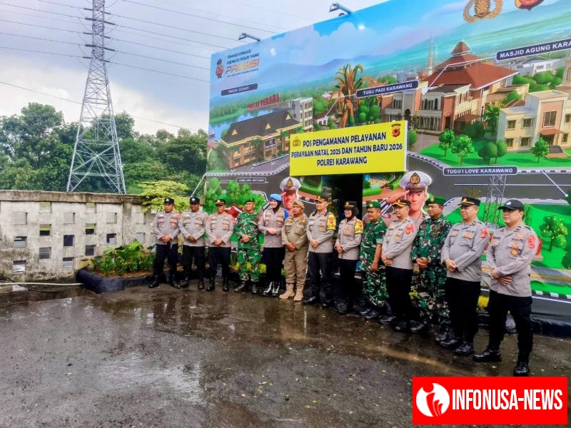 Upaya Giat Pelaksanaan Ops Lilin Kapolsek Banyusari PAM Natura 2025 Pos PAM Rest Area KM 62 Tol Jakarta - Cikampek Karawang