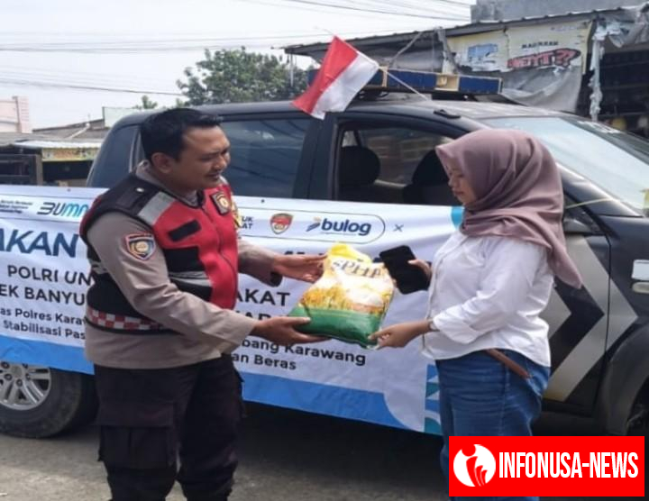 Polsek Banyusari Polres Karawang Sediakan Beras SPHP Murah Untuk Masyarakat