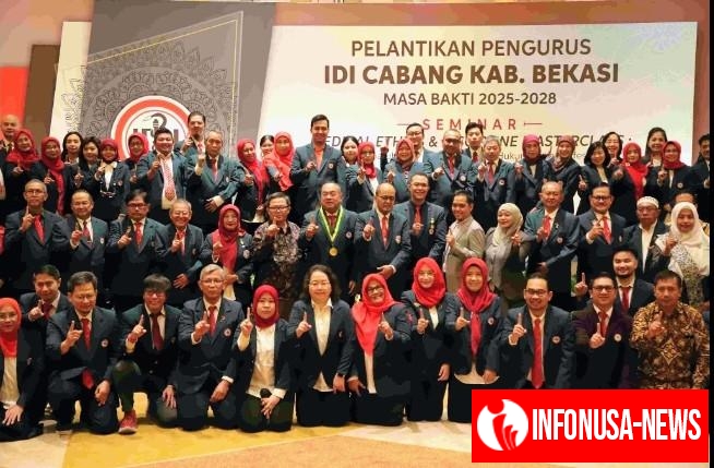 PELANTIKAN : Ikatan Dokter Indonesia (IDI) Cabang Kabupaten Bekasi Tetapkan Kepengurusan Baru Periode 2025–2028, IDI Makin Solid Dukung Program Kesehatan Pemerintah Daerah