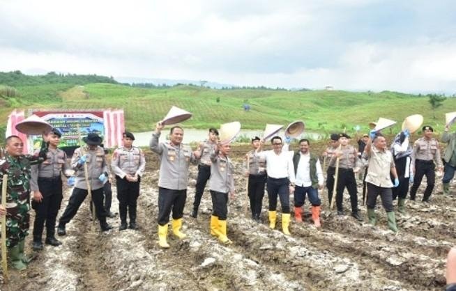 Tanam Jagung Serentak di Sumedang, Kolaborasi Polda Jabar dan Pemda Perkuat Ketahanan Pangan