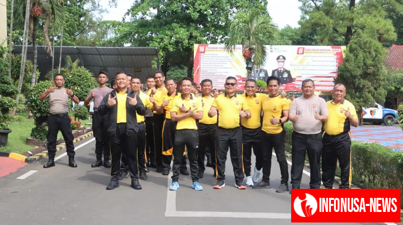 Kapolres Subang Olahraga Bersama Tingkatkan Kekompakan Personel Polres Subang