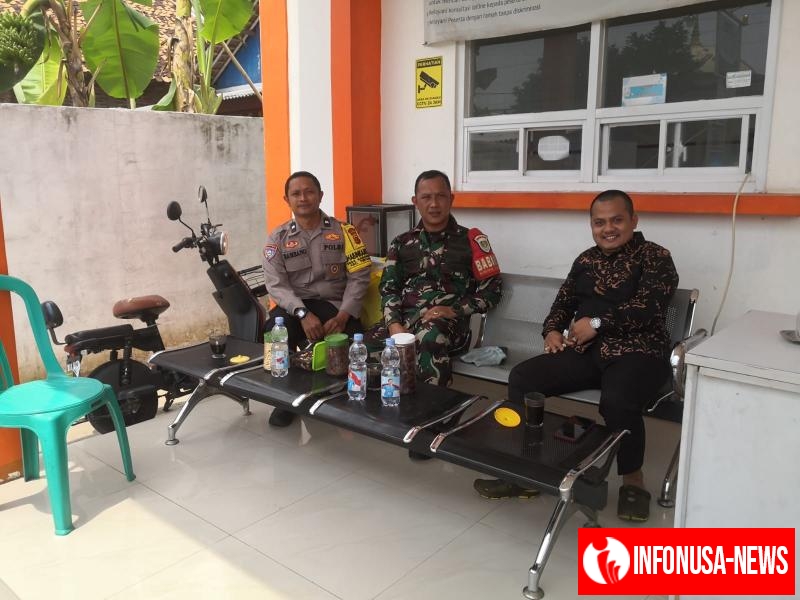Polsek Cikampek, Sinergitas Bhabinkantibmas dan Babinsa Sambang Klinik Pesan Kantibmas