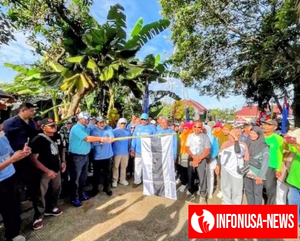 Wakil Wali Kota Depok Chandra Rahmansyah Lepas Gerak Jalan Santai pada Gelaran Keriyaan Tapos di Kantor Kelurahan Tapos