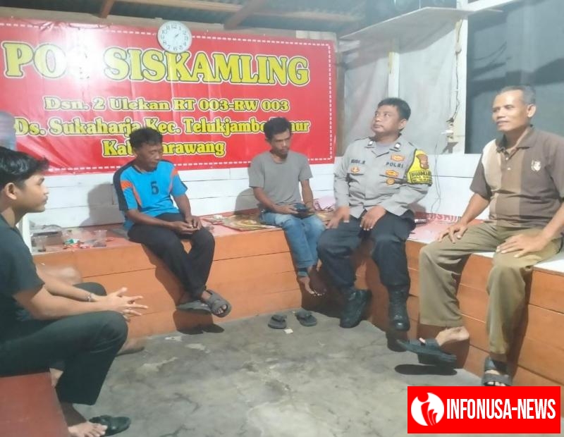 Bhabinkamtibmas Kontrol Kamtibmas Lingkungan Bersama Warga saat Giat Ngawangkong