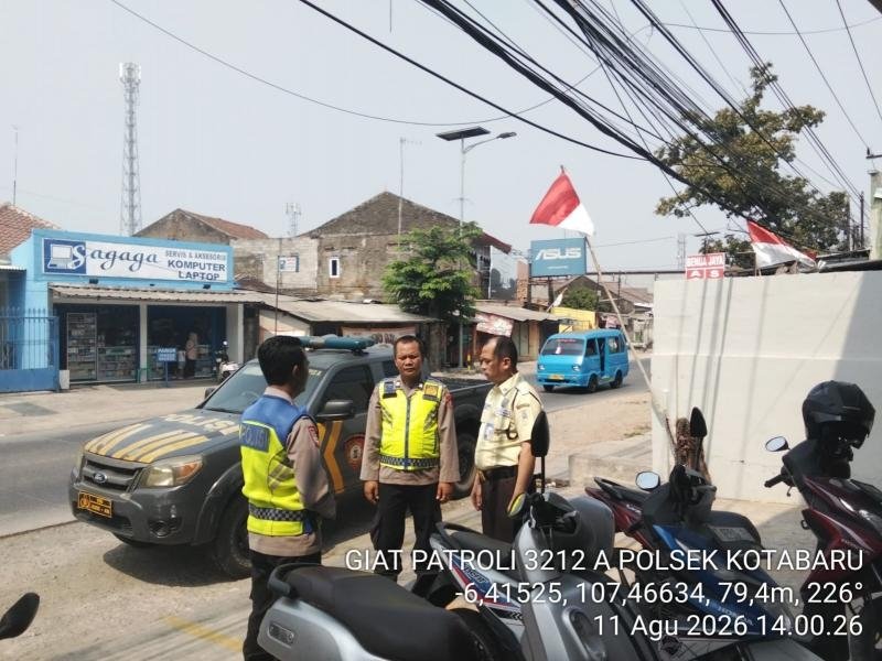 Berikan Pelayanan Optimal Patroli Polsek Kotabaru Sambangi Obyek Vital Perbankan