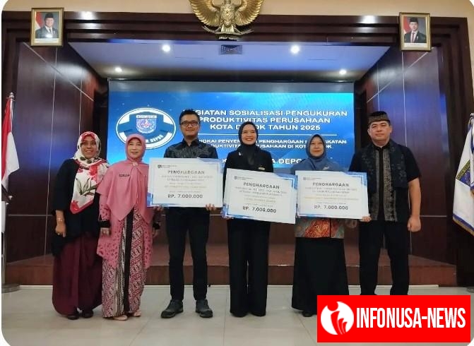 Pemerintah Kota Depok Serahkan Penghargaan kepada Tiga Perusahaan di Kota Depok dengan Tingkat Produktivitas Tinggi