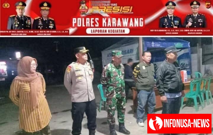 Muspika Kecamatan Jatisari Gelar Apel Malam Har Kamtibmas Jelang Pilkades Desa Jatisari