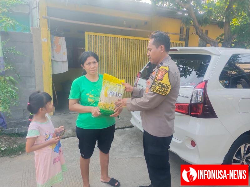 Bhabinkamtibmas Polsek Kotabaru Kembali Laksanakan Penjualan Beras SPHP Secara Door to Door
