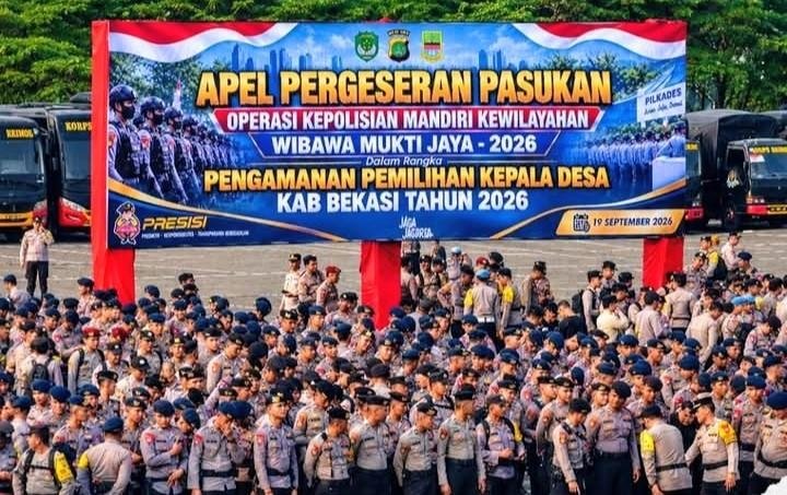 Beda Pilihan Tetap Bersaudara, Ribuan Personel Disiagakan Amankan Pilkades Serentak Kabupaten Bekasi 