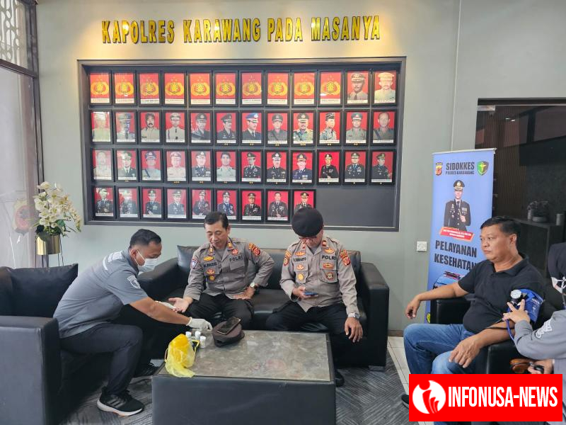 Cegah Gangguan Kesehatan, PJU Polres Karawang Jalani Pemeriksaan Medis, agar Kesehatan Terjaga, Tugas Kepolisian Makin Optimal
