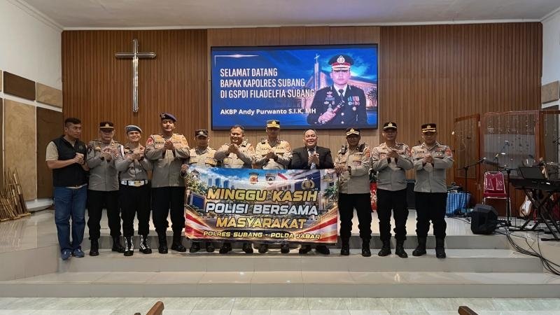 SADAYA JAGA, POLRES SUBANG HADIRKAN RASA AMAN DAN DAMAI MELALUI PROGRAM MINGGU KASIH DI GEREJA