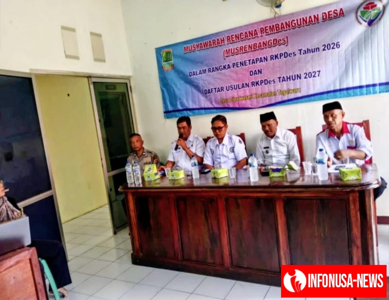 Kanit Binmas Polsek Tegalwaru Hadiri Rapat Minggon dan Musrembang Desa Cipurwasari