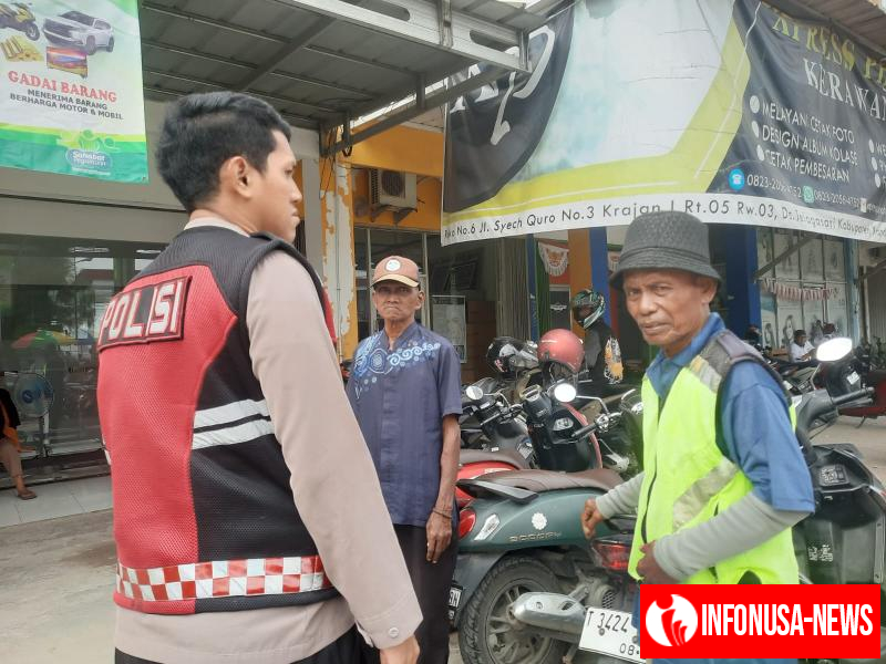 Bhabinkamtibmas Polsek Telagasari Sebar Pesan Kamtibmas Antisipasi C3