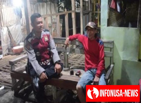 Jaga Kondusifitas Wilayah Binaan, Bripka Satim Selalu Ikut Dalam Giat Ronda Bersama Warga