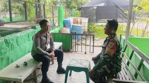 Guna Membangun Sinergitas, Anggota Bhabinkamtibmas Polsek Rengasdengklok, Sambang Makoramil 0404 Rengasdengklok