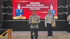 KAPOLRES SUBANG PIMPIN UPACARA SERAH TERIMA JABATAN KAPOLSEK PURWADADI DAN KAPOLSEK CIBOGO