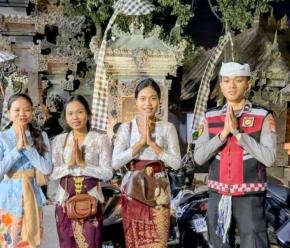 Patroli Subdit Gasum Dit Samapta Polda NTB Amankan Kegiatan Persembahyangan Umat Hindu