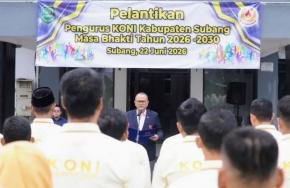 KONI Subang Resmi Dilantik, Bupati Rey Ajak Pengurus Fokus Cetak Prestasi dan Jaga Kekompakan
