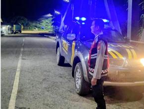 Polsek Pangkalan Laksanakan Patroli Perintis, Cegah Kejahatan Jalanan di Wilayah Perbatasan