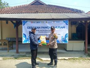 Kembali Dilaksanakan Rutin Di mako Polsek Tempuran, Personil Polsek Tempuran Giat Gerakan Pangan Murah SPHP.