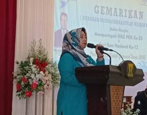 Staf Ahli Bidang Kemasyarakatan dan Sumber Daya Manusia, Hj. Lina Evelin Marlina, Buka Kampanye GEMARIKAN, Tumbuhkan Generasi Cerdas Sehat & Berdayasaing