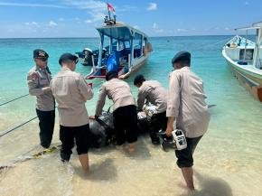 Gegana Brimob Polda NTB Cek Benda Diduga Torpedo di Gili Trawangan, Dipastikan Tidak Berbahaya