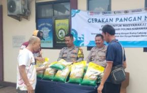 Wujud Kepedulian Polri Kepada Masyarakat, Kembali Gelar Gerakan Pangan Murah (GPM) Di Mapolsek Jatisari