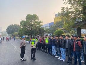 Polresta Karawang Terjunkan Personil Amankan CFD Minggu Pagi
