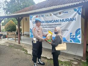 Kembali Gelar dan Sediakan SPHP Gerakan Pangan Murah. Polsek Tempuran Polres Karawang Dimako Polsek Tempuran