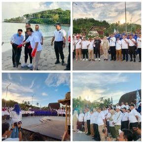 Dukung Kebersihan Kawasan Pantai, Polda NTB Ikut Serta Gerakan Bersih Pantai dan GPM di Sengginggi