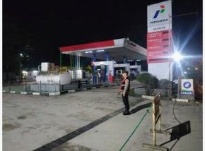 Polsek Pangkalan Jaga Kondusifitas Objek Vital saat Gelar Patroli Perintis ke SPBU Pertamina