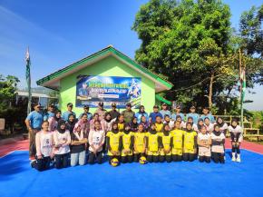Personil Polsek Tegalwaru Giat Monitoring Kompetensi Bola Voli Putri di Mako Menlatpur