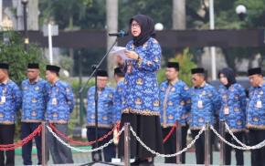 Pj Sekda Bekasi Ida Farida Pimpin Upacara Peringati Hari Korpri, Tegaskan ASN Harus Disiplin dan Responsif: Kita Pelayan, Bukan Dilayani