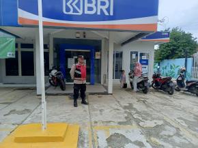 Sampaikan pesan kamtibmas ke security Perbankan, Guna Cegah gukamtibmas diwilayah hukum polsek Tempuran.