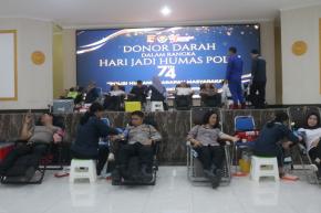 Donor Darah HUT Humas Polri ke-74, Polda NTB Banjir Pendonor