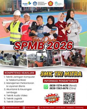 SMK Tri Mitra Kotabaru Buka Pendaftaran Gelombang II, Siapkan Lulusan Siap Kerja Hadapi Tantangan Zaman

 