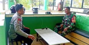 Jaga Sinergitas, Bhabinkamtibmas Polsek Rengasdengklok Sambangi Koramil 0404 Rengasdengklok