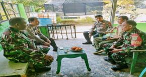 Sinergitas TNI,Polri, Bhabinkamtibmas Polsek Rengasdengklok Sambangi Mako Ramil 0404 Rengasdengklok
