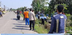 Bhabinkamtibmas Polsek Pakisjaya Ikut Serta Dalam Giat Kerja Bakti Saluran Irigasi