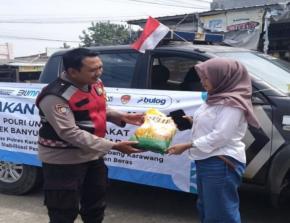 Polsek Banyusari Polres Karawang Sediakan Beras SPHP Murah Untuk Masyarakat
