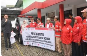Wujud Peduli Kemanusiaan Kembali di Tunjukan PMI Kabupaten Sumedang Lepas Bantuan Logistik untuk Korban Bencana Sumatera