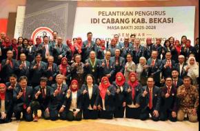 PELANTIKAN : Ikatan Dokter Indonesia (IDI) Cabang Kabupaten Bekasi Tetapkan Kepengurusan Baru Periode 2025–2028, IDI Makin Solid Dukung Program Kesehatan Pemerintah Daerah