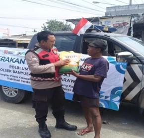 Wujud Peduli Polri, Polsek Banyusari Polres Karawang Sediakan Beras SPHP Murah Untuk Masyarakat