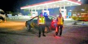 Polsek Jatisari Polresta Karawang Melaksanakan Patroli Sapa warga, Sasaran SPBU Sukamaju