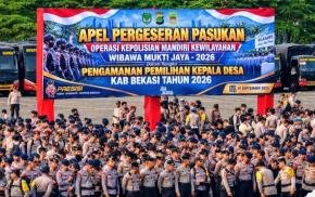 Beda Pilihan Tetap Bersaudara, Ribuan Personel Disiagakan Amankan Pilkades Serentak Kabupaten Bekasi 