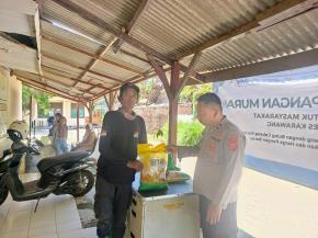 Gerakan Pangan Murah Dilaksanakan Personil Polsek Tempuran di mako polsek Tempuran, Laksanakan Penyaluran SPHP.